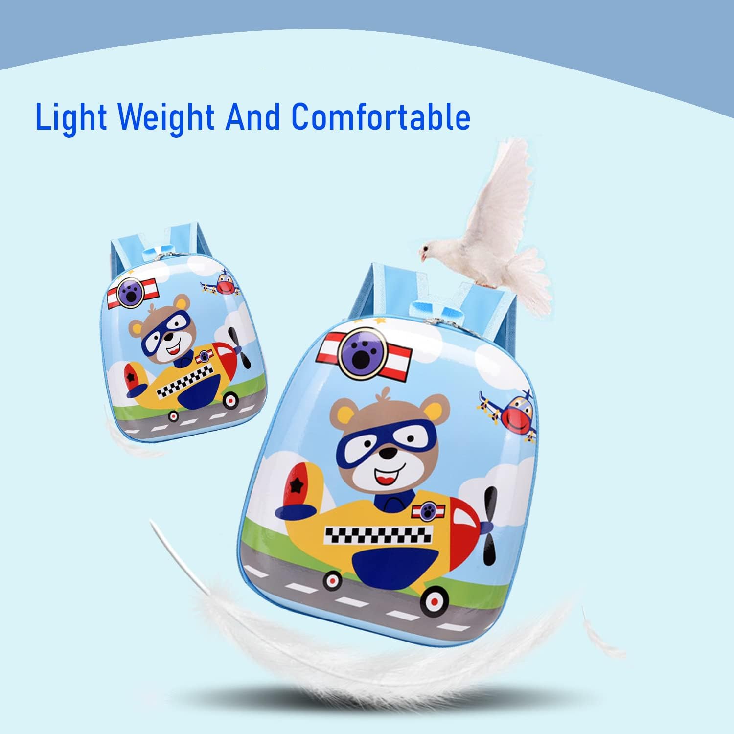 SYGA Children's School Bag Cartoon Backpack Oxford Kids Chest Multi-Purpose Baby Bag for 2-4 Years Kids (Airplane)