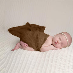 MOMISY Baby Photography Photoshoot Blanket, Newborn Photo Props Swaddle Wrap, Breathable Pack of 1 (Dark Khaki, Baby)