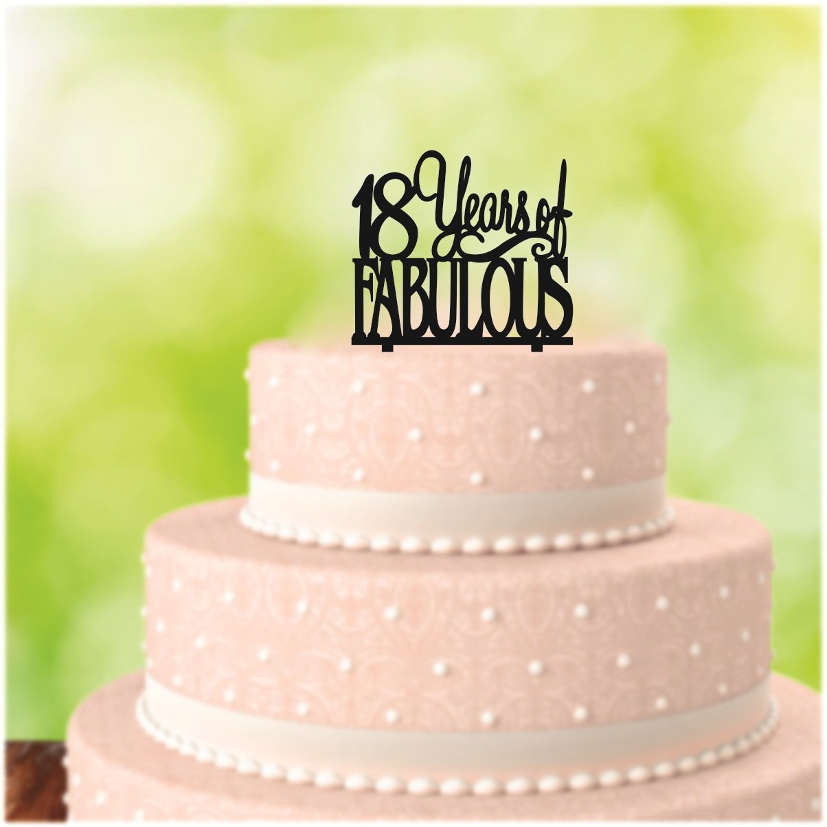 SYGA Black 18 Years of Fabulois Cake Topper