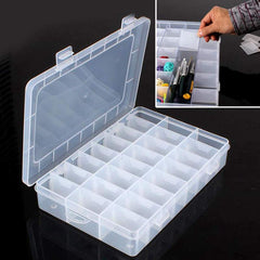 SYGA 28 Grid Cells Multipurpose Plastic Rectangular Storage Box with Removable Dividers, (White, Small)