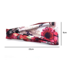 MOMISY 3Pcs Headbands for Women Yoga Running Sports Workout Hiking Hairband Elastic Non Slip Sweat for Girls- Black Peach Red Flower
