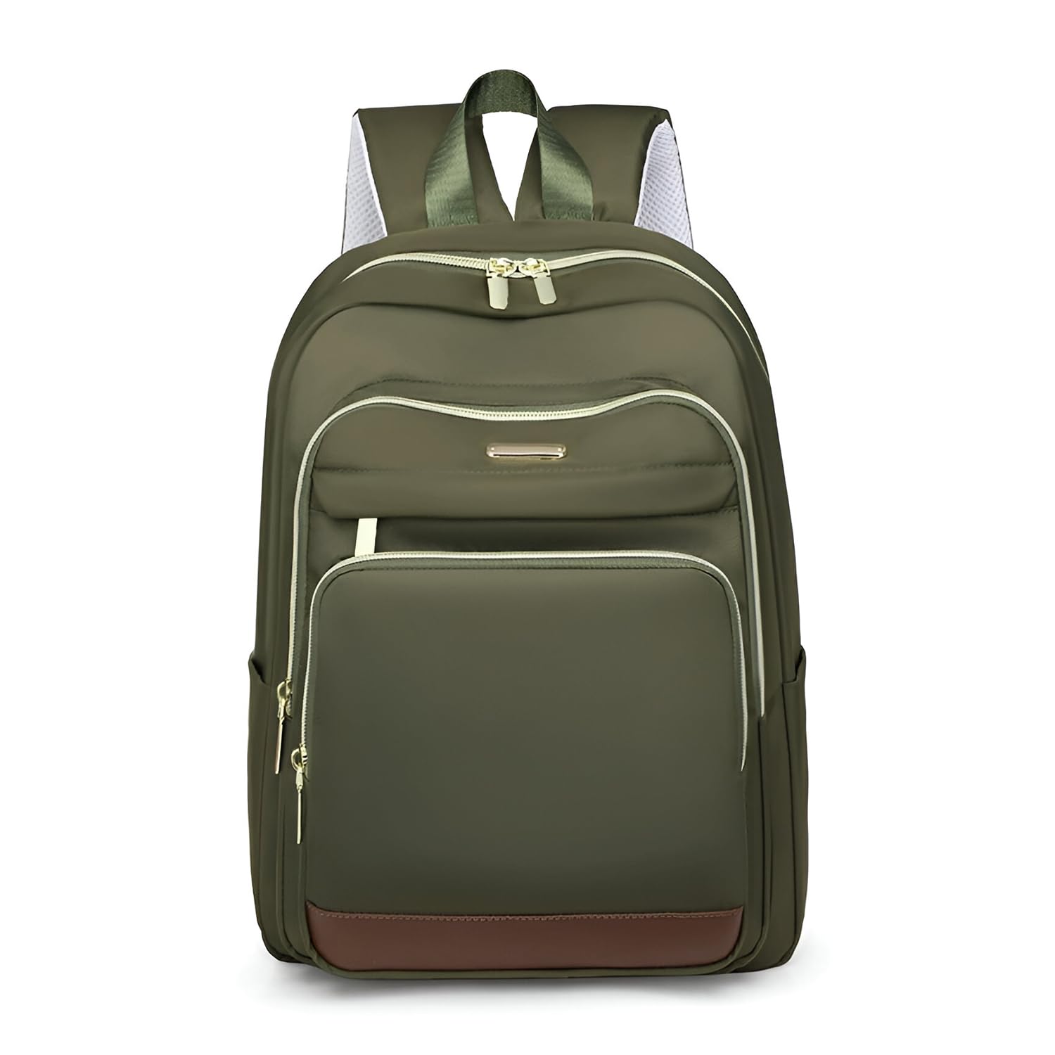 SYGA Women Elegant Travel Backpack – Stylish with Contrast Brown Accent, Multi-Compartment Design