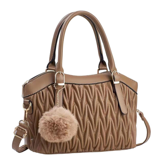 SYGA Women's Handbag New Solid Color Soft Leather Vegetable Bag Large Capacity Simple Foreign Style Mother Bag (Khaki)