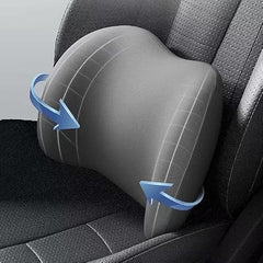 CRENTILA Car Neck and Back Cushion Memory Foam Lumbar Support Pillow for Office Chair and Car Seat, Comfortable Ergonomic Design for Neck and Back Rest, Black