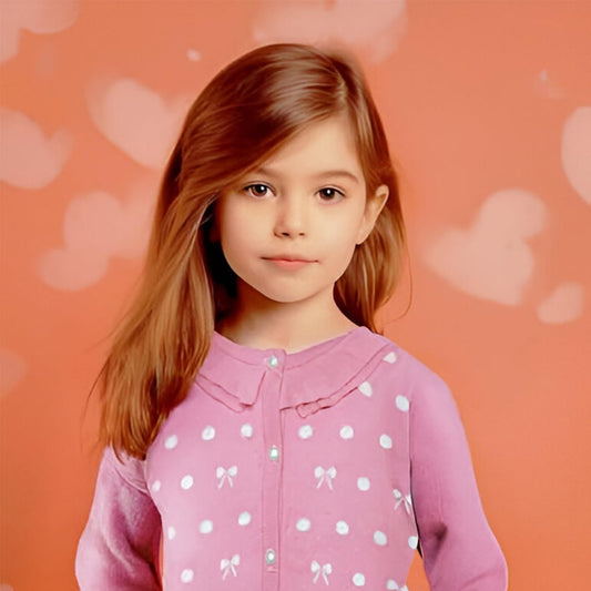 MOMISY Baby Girls Kids Children Infant Winter Sweater Jacket Front Button Open Cardigan-Polka Dots (2 to 3 Year, Light Pink)