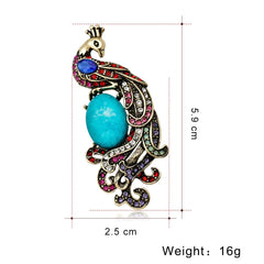 SYGA Brooch Pin Fashion Crystal Rhinestone Jewellery Pin Vintage Clothing Accessories Decoration Peacock design Elegant Retro Brooches For Women- S69