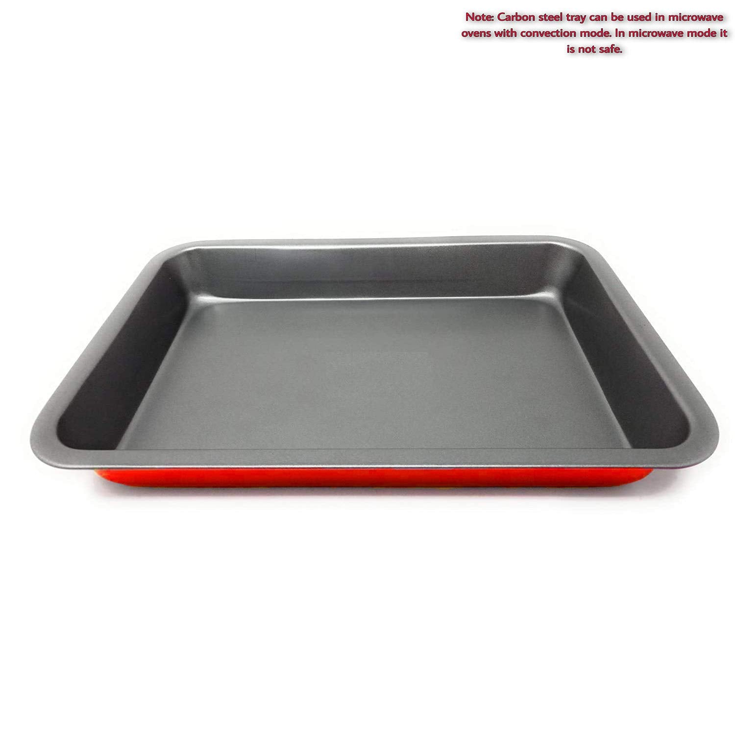 SYGA 2 Piece Square Non Stick Carbon Steel Cake Tin (2_Black)_Size: 22.5 * 22.5 cm