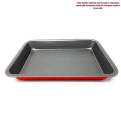 SYGA 2 Piece Square Non Stick Carbon Steel Cake Tin (2_Black)_Size: 22.5 * 22.5 cm