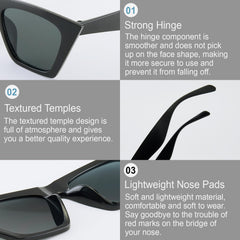 SYGA Square Cat Eye Sunglasses for Women Fashion Oversize Cateye Classic Women Sunglasses (Black)