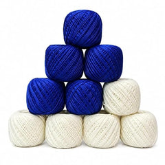 Crochet Cotton Thread Yarn Combo, 10 Rolls for Knitting, Crochet, Embroidery and Craft Making, Soft Decorative Thread for Handmade DIY Projects, Yellow & Green