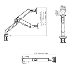 SYGA NB G50 Heavy Duty Monitor Mount, Gas Spring Arm for 27-45 inch Screens, 5-16kg Weight Capacity, Black