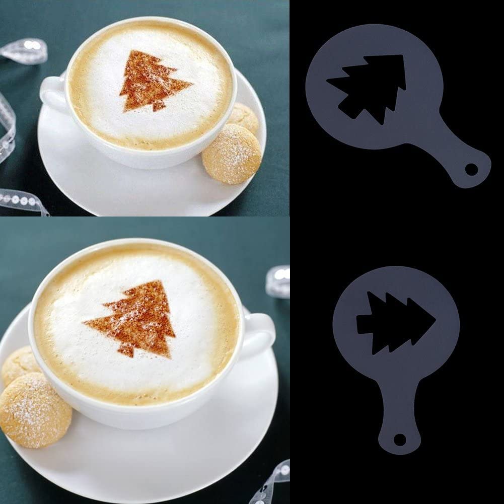 SYGA 16pcs Creative Nice Coffee Stencil Coffee Template Strew Spray Art Stencils