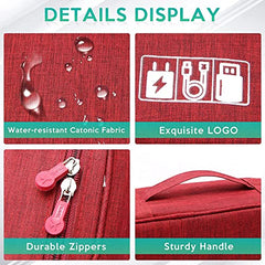 Seagull flight of fashion Nylon 2 Layer Gadget Organizer Case,Electronic Accessories Bag,Tech Organizer Pouch for Hard Disk,Pen Drive for Home&Travel-24 X 18 X 10 Cm-Wine Red-Model 1