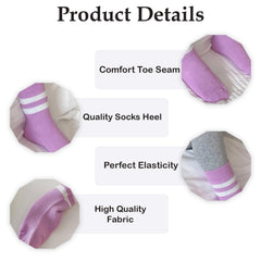 MOMISY Striped Tube Ankle Socks for Toddlers, 4 Pairs, Boys and Girls (IN, Age, 12 Months, 24 Months, 4A)