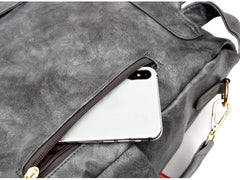 MOMISY Backpack Purse Women Vintage Multipurpose Rucksack Design handbag and Shoulder Bag PU Leather Travel Daypack Bag Waterproof Ladies Girls College School Bag-Grey