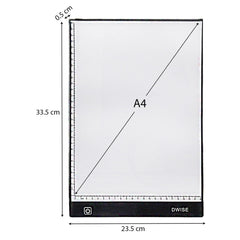 Dwise A4 Size LED Lighted Drawing Tracing Board 3 Adjustable Brightness Touch Button with Scale Measurements