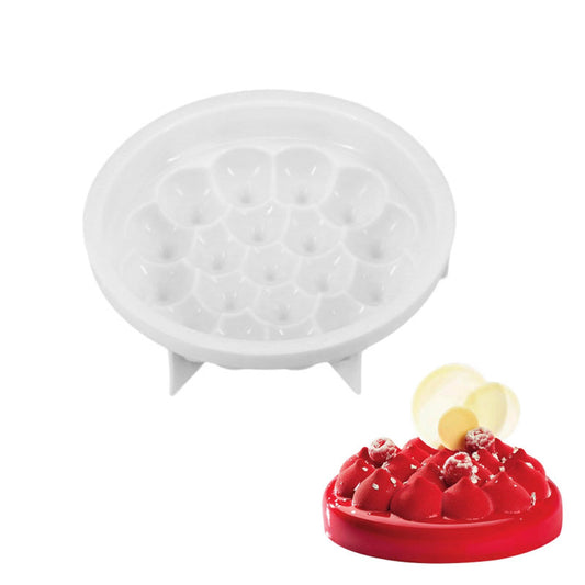 SYGA Silicon Castle Round Shape Mousse Cake Mold French Dessert Baking Cake Mould White
