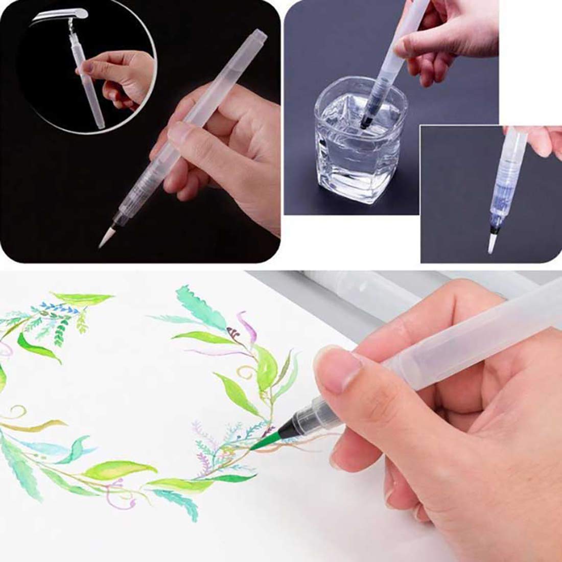 SYGA 3 Sizes Water Brush Pen for Watercolor Calligraphy Drawing Tool Marker