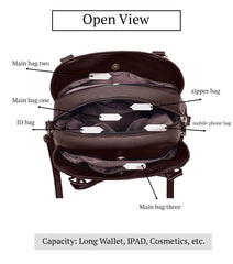 SYGA Women's Bags Soft Leather Middle-Aged And Elderly Women's Bags Single Shoulder Crossbody Bag(Brown)