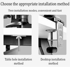 SYGA Monitor Stand Arm Desk Mount Fully Height Adjustable Bracket with C-Clamp & Gronment 180 Tilt Rotation Supports 13 to 27 Inch Monitors and TV - Dual Mobile Base
