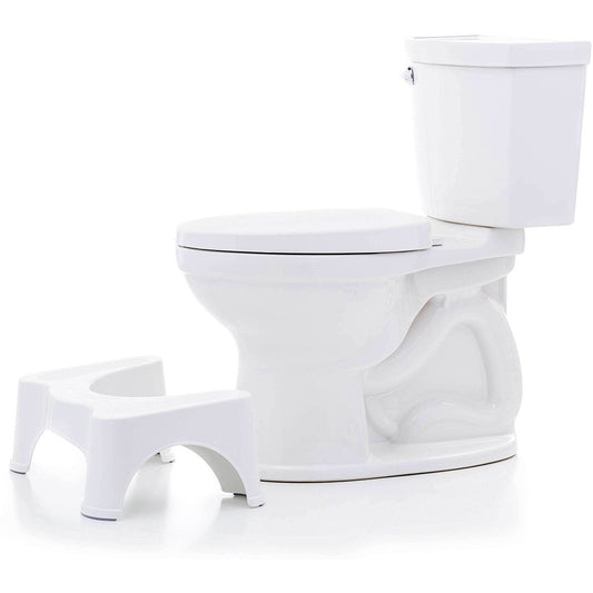 Syga Cabinet Anti-Slip and Constipation Plastic Stool for Toilet (White)- Set of 2