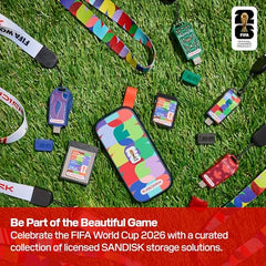 SANDISK 1TB Portable SSD, 800MB/s R, FIFA World Cup 2026 Edition, Rugged SSD with Upto 2 Meter Drop Protection, Type-C to Type-A Cable, PC & Mac Compatible, 3 Y Warranty, External SSD