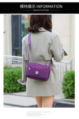 MOMISY Women Mobile Cellphone Messenger Bag Ladies Nylon Shoulder Cross Body Long Strap for College, Outing, Travelling, Work (Small, Purple)