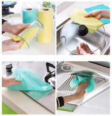 Syga Mutipurpose Non Wooven Fabric Disposable Handy Wipe Cleaning Cloth Roll (Random Colours, Standard Size)