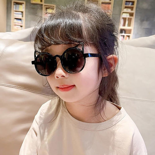 SYGA Kids Goggles, Modern Stylish Eyewears for Boy's and Girls, Round Shape Triangle Corner Style with UV Protection Lense Suitable for Age 3 to 8 Years - Black