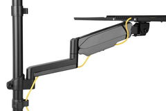 Gas Spring Monitor Arm & Keyboard Tray – Fits 17-32'' Screens – Height Adjustable Sit-Stand Workstation for Home & Office (Wall Mounted)