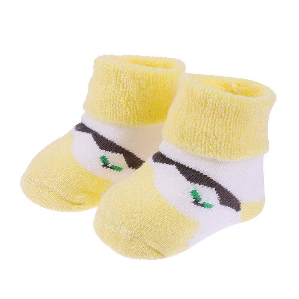 SYGA Baby Boys & Baby Girls Warm Thick Turn Cuff Ankle Socks Cotton Soft Warm Winter Socks (Small) Set of 3 for 0-12 Months Baby