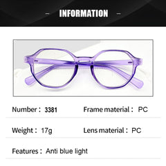 SYGA Anti-Blue Light Retro Flat Mirrors Cross-Border Glasses Suitable For 16+ boys&Girls Candy Color(Yellow)