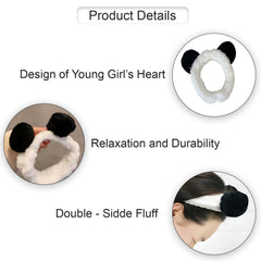 MOMISY Women's/Girl's Lovely Hair Band Wash Face Spa Headband-Washable Facial Band Makeup Wrap Elastic Headbands- 1 No. -White Black