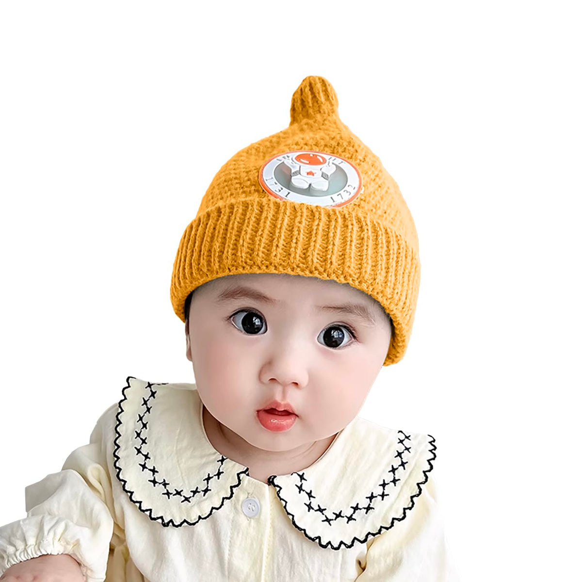 SYGA Baby Winter hat Baby Woolen Knitted Unisex Hat -Yellow (6-18 Month)