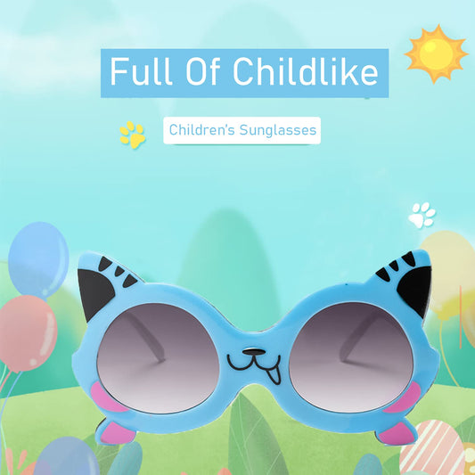 SYGA Children's Cute Cat Goggles Girl Baby Uv Protection Glasses Baby Children's Polarized Sunglasses - Black