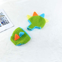 MOMISY Baby Photography Props, Includes Dinosaur Nappy Cover & Cap for Kids Parties Anniversaries Photography-Set of 2 Pieces-Light Green