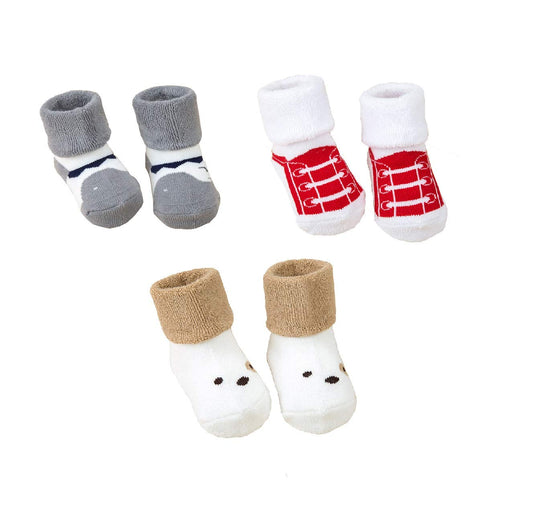 SYGA Set of 3 Baby Warm Thick Turn Cuff Ankle Socks Cotton Soft Warm Winter Socks for 12-36 Months Child(Medium) (Rendom Design) for 12-36 Months Child