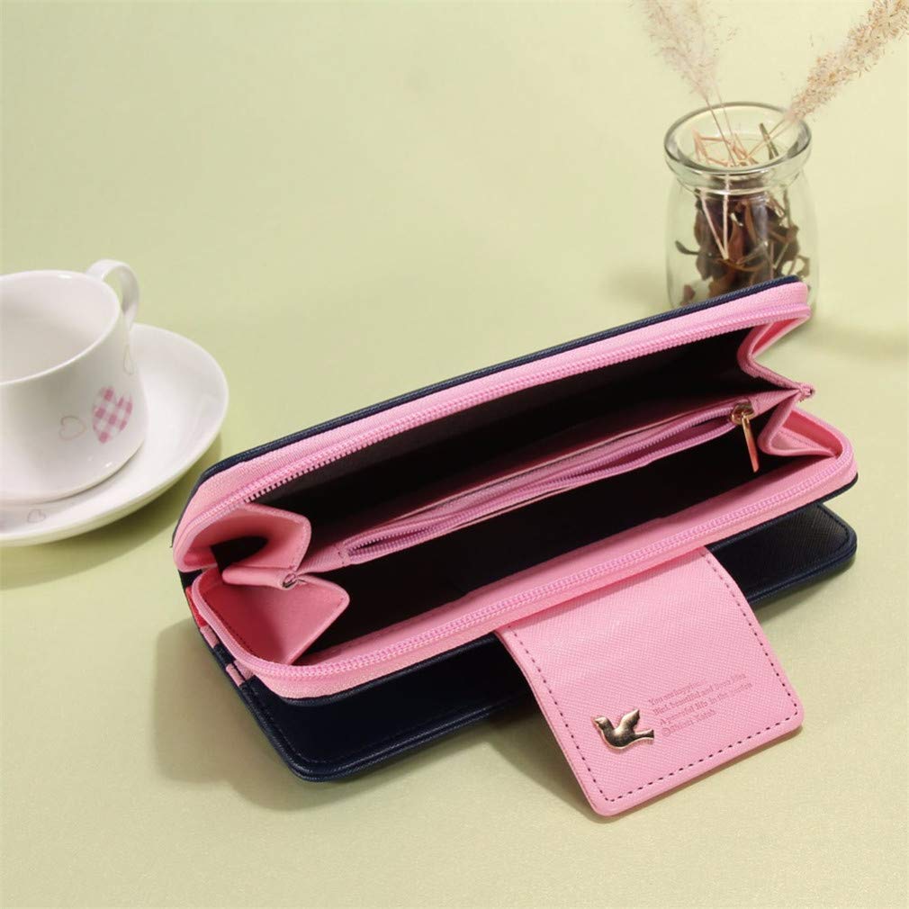 Syga Pink Leather Women's Clutch Cum Card Holder (HandClutch_Pink)