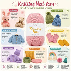 Craft Affair | Knitting Nest Acrylic Yarn (200 Meter, 100 Grams, 2mm) / Woolen Yarn/Acrylic Yarn for Knitting and Crocheting-Olive