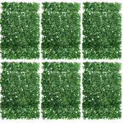 URBAN BLOOM Artificial Green Hedge Panel for Wall Decor Pack of 6 | Green Wall Grass | UV Resistant Faux Boxwood Plant Mat | Indoor & Outdoor Garden, Balcony, Fence & Home Decoration