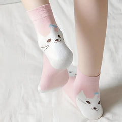 MOMISY 5 Pairs Baby Girl Boys Tube Socks Toddlers Infant Solid Color Boat Spring and Autumn Socks Stretch Baby Sock - Multicolor (IN, Age, 3 Years, 5 Years, Bear)