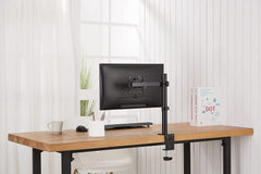 SYGA Single Monitor Stand Arm Desk Mount Fully Adjustable Bracket Ergonomic 180 Tilt, 360 Rotation & 360 Swivel Arm - VESA Dimensions: 75x75-100x100 - Single