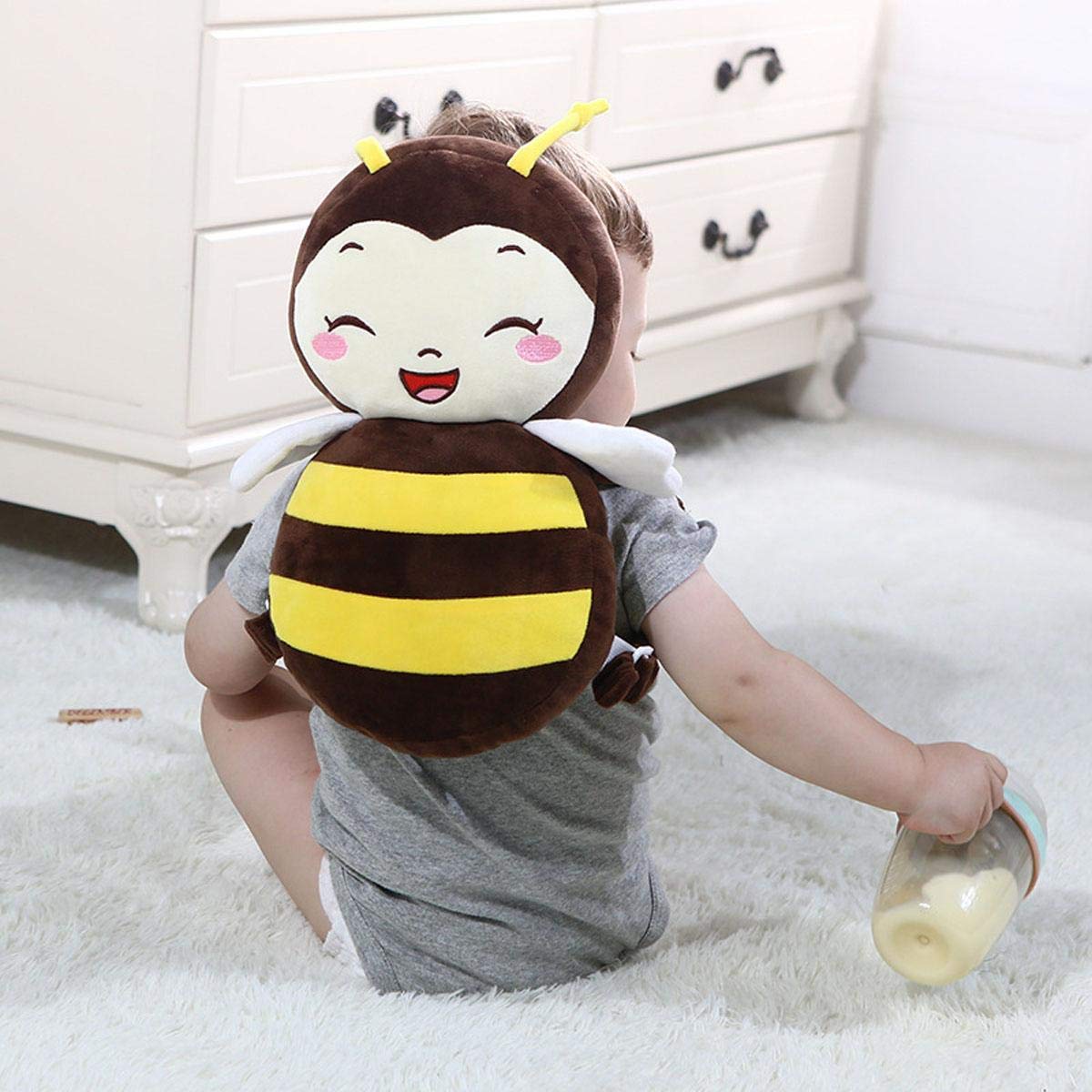 SYGA 1 Piece Baby Toddlers Head Protective, Adjustable Infant Safety Pad for Baby_Honey Bee