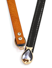 SYGA Women Leather Belt Thin Skinny Metal Elastic Buckle WaistBelt 22-36 Waist Belt(Black)
