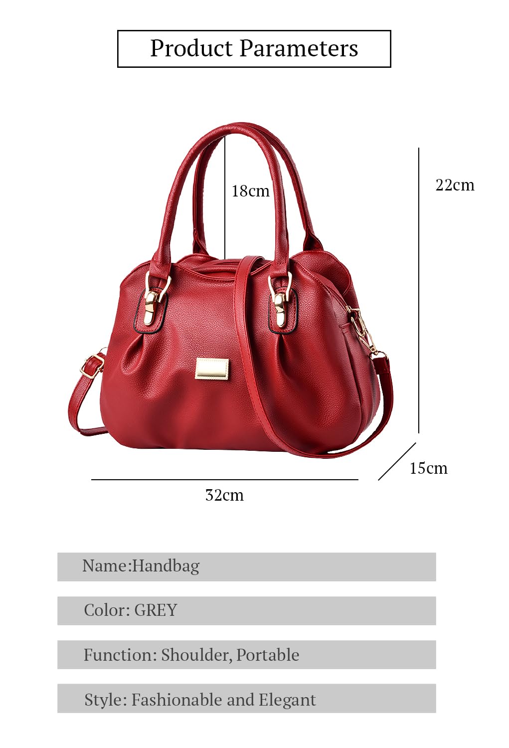 SYGA Women's Bags Soft Leather Middle-Aged And Elderly Women's Bags Single Shoulder Crossbody Bag(Red)