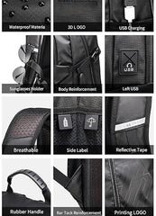 Red Lemon BANGE Venture 30L Laptop Backpack for Men & Women | Large Backpack with YKK Zippers | Water-Resistant, Durable Oxford & Nylon Fabric Fits 15.6" Laptops for Office & Travel (Black)