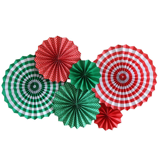 SYGA 6 Pieces of Paper Flower Fan Decoration Background Wall DIY Paper Fan Flower Ball Set