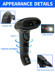 SYGA 2.4G Wireless & Bluetooth 1D Barcode Scanner (X-9701C)