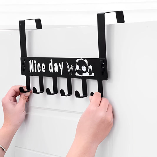 SYGA 6 Hooks Hanger Over The Door Hook Hanger(Black)
