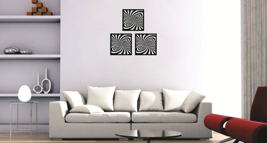 SYGA Black Set of 3 Acrylic Design Wall Decorative Frames